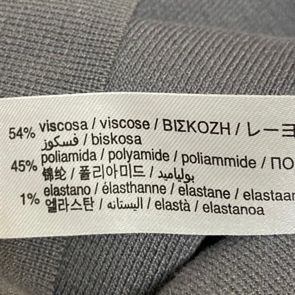 Zara Gray Knit Sleeveless Racerback Turtleneck Stretch Crop Sweater Tank Top S - Picture 4 of 4